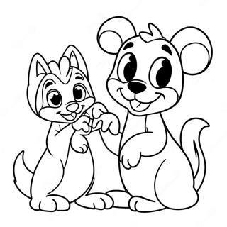 Cute Disney Animal Friends Coloring Page 42762-35630