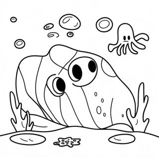 Happy Clam Underwater Coloring Page 42802-35650