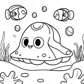 Happy Clam Underwater Coloring Page 42802-35651