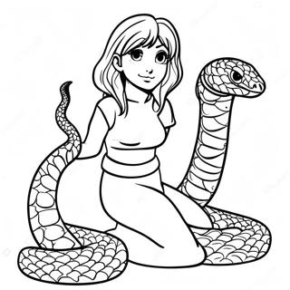 Obanai With Snake Companion Coloring Page 42812-35658