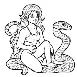 Obanai With Snake Companion Coloring Page 42812-35659