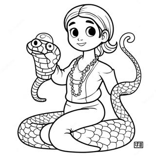 Obanai With Snake Companion Coloring Page 42812-35660