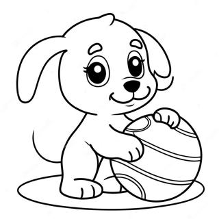 Adorable Puppy Playing With Ball Coloring Page 4281-3453