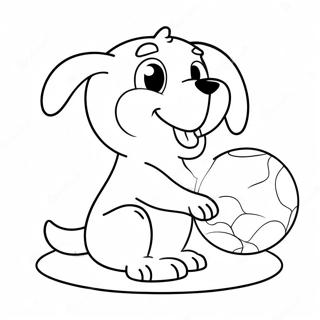 Adorable Puppy Playing With Ball Coloring Page 4281-3454