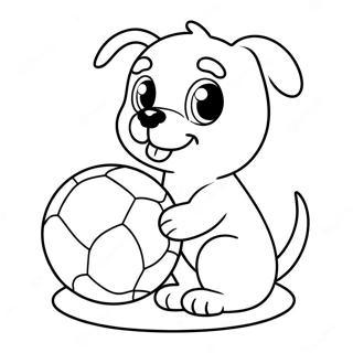 Adorable Puppy Playing With Ball Coloring Page 4281-3456