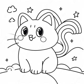 Cute Nyan Cat With Rainbow Coloring Page 42822-35665