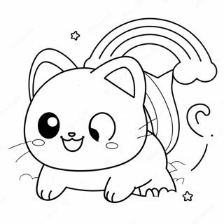 Cute Nyan Cat With Rainbow Coloring Page 42822-35666