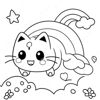 Cute Nyan Cat With Rainbow Coloring Page 42822-35667