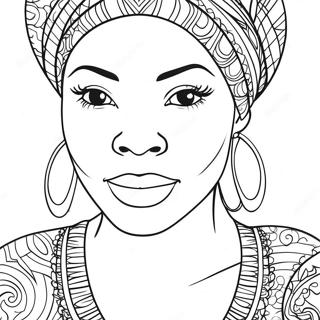 Black Woman Portrait Coloring Page 42871-35698