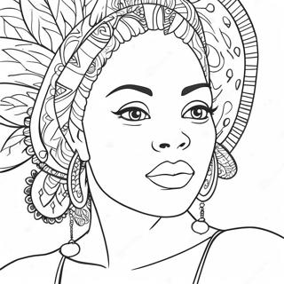 Black Woman Portrait Coloring Page 42871-35699