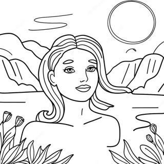 Beautiful Venus Landscape Coloring Page 42882-35714