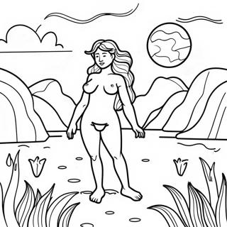 Beautiful Venus Landscape Coloring Page 42882-35715