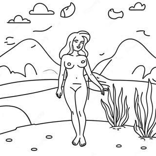 Beautiful Venus Landscape Coloring Page 42882-35716