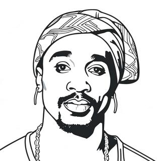 Tupac Portrait Coloring Page 42911-35735