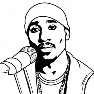 Tupac With A Microphone Coloring Page 42912-35737