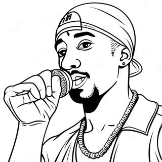 Tupac With A Microphone Coloring Page 42912-35738