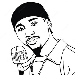 Tupac With A Microphone Coloring Page 42912-35739