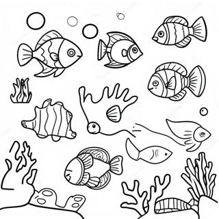 Colorful Coral Reef Underwater Coloring Page 4291-3461