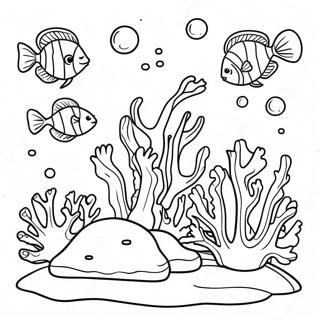 Colorful Coral Reef Underwater Coloring Page 4291-3462