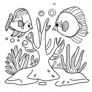 Colorful Coral Reef Underwater Coloring Page 4291-3463