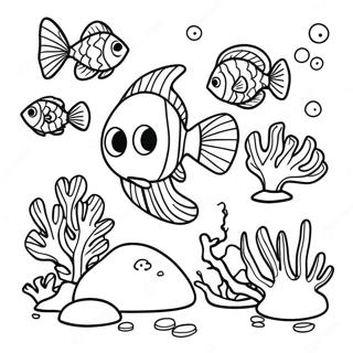 Colorful Coral Reef Underwater Coloring Page 4291-3464