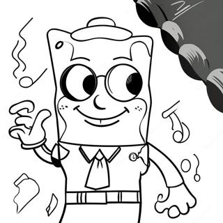 Spongebob In A Cool Gangster Outfit Coloring Page 42922-35742