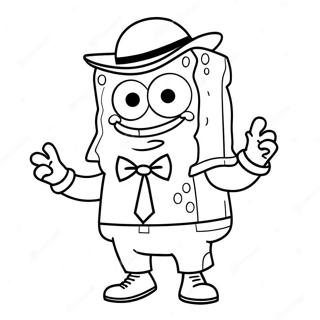 Spongebob In A Cool Gangster Outfit Coloring Page 42922-35744