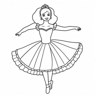 Elegant Barbie Ballerina In Tutu Coloring Page 42952-35770