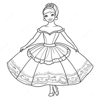 Elegant Barbie Ballerina In Tutu Coloring Page 42952-35771