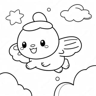 Cinnamoroll Flying In The Sky Coloring Page 42-37