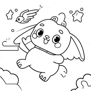 Cinnamoroll Flying In The Sky Coloring Page 42-38