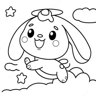 Cinnamoroll Flying In The Sky Coloring Page 42-40