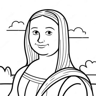 Mona Lisa With Colorful Background Coloring Page 43002-35809