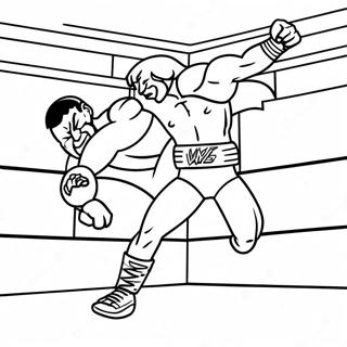 Wwe Wrestler Jumping On Opponent Grayscale Coloring Page 43062-35857