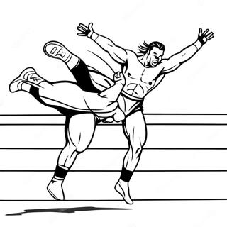 Wwe Wrestler Jumping On Opponent Grayscale Coloring Page 43062-35858