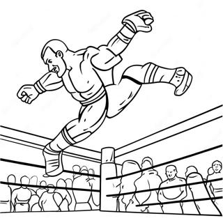 Wwe Wrestler Jumping On Opponent Grayscale Coloring Page 43062-35860