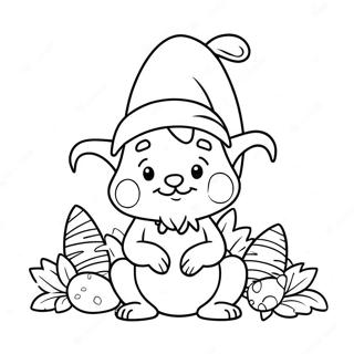 Cute Easter Gnome With Bunny Coloring Page 43083-35869