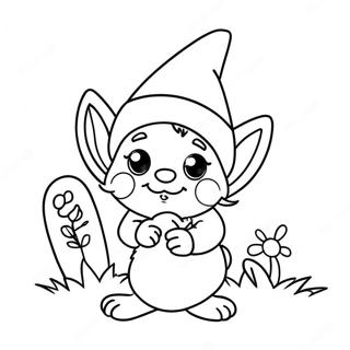 Cute Easter Gnome With Bunny Coloring Page 43083-35871