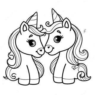 Moody Unicorn Twins Coloring Page 43092-35862