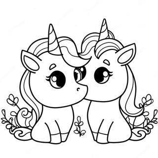 Moody Unicorn Twins Coloring Page 43092-35864