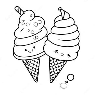 Rainbow Ice Cream Cone Coloring Page 43112-35890