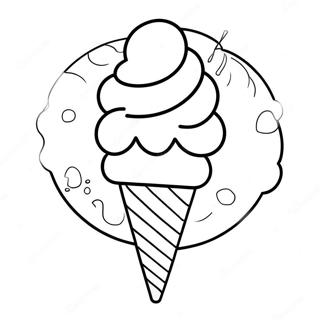 Rainbow Ice Cream Cone Coloring Page 43112-35892