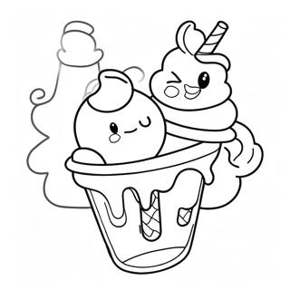 Colorful Rainbow Ice Cream Sundae Coloring Page 43113-35882