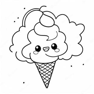 Colorful Rainbow Ice Cream Sundae Coloring Page 43113-35883