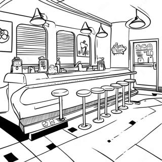 1950 S Retro Diner Coloring Page 43123-35899