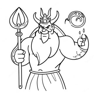 King Triton With Magical Trident Coloring Page 43133-35905