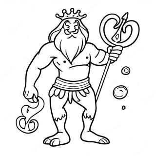 King Triton With Magical Trident Coloring Page 43133-35906