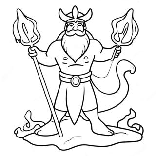 King Triton With Magical Trident Coloring Page 43133-35907