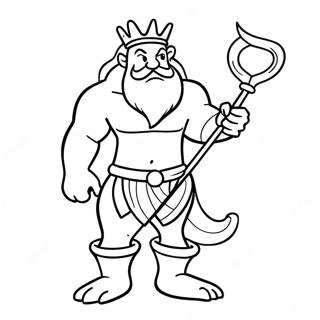 King Triton With Magical Trident Coloring Page 43133-35908