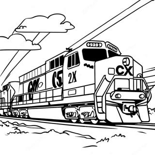 Colorful Csx Freight Train Coloring Page 43173-35938